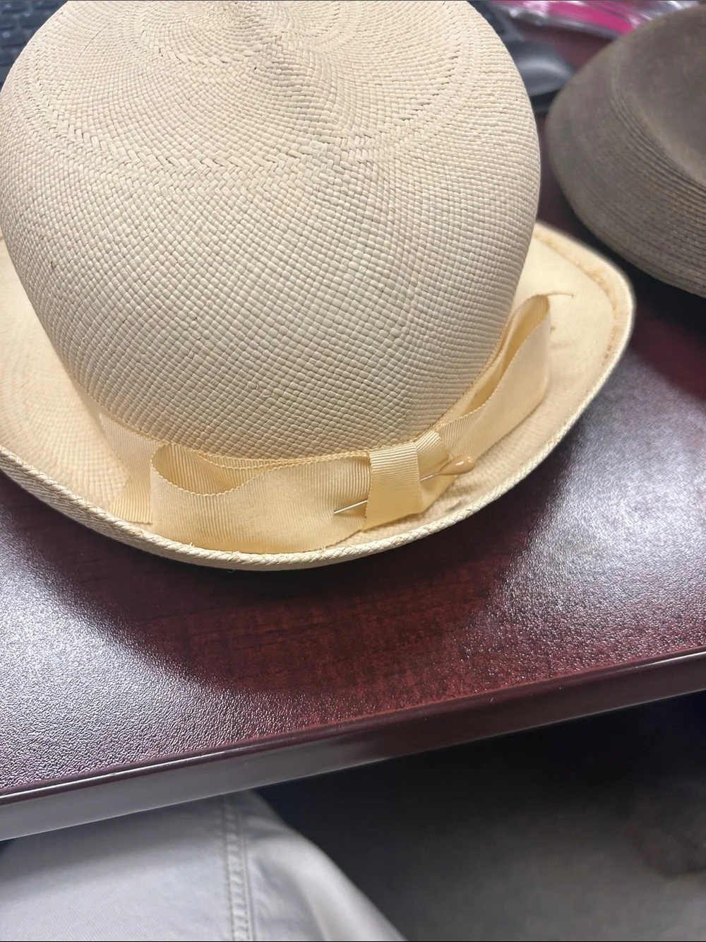 Panama Jack Natural Cream Straw Fedora Hat